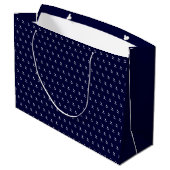 Aangepaste monogramnaam Navy Blue Sandpiper Bird Groot Cadeauzakje (Achterkant Gekanteld)