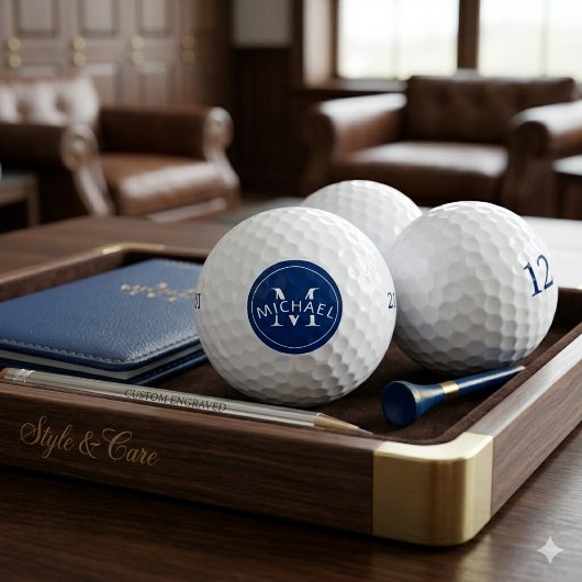 Aangepaste Monogramnaam Navy Moderne Stijl Golfballen
