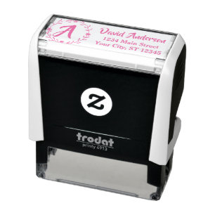 Aangepaste monogramnaam professioneel retouradres zelfinktende stempel