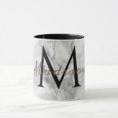 Aangepaste monogramnaam realistisch ontwerp in wit mok (Midden)