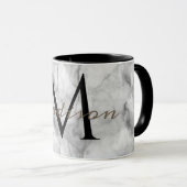 Aangepaste monogramnaam realistisch ontwerp in wit mok (Voorkant rechts)