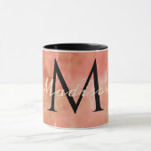 Aangepaste monogramnaam realistisch ontwerp in wit mok (Midden)
