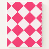 Aangepaste monogramnaam Roze & Witte Geometrisch  Notitieboek (Achterkant)