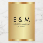 Aangepaste Monogramtekst Sla de Datum Op Elegant G Wijn Etiket (Enkel label)