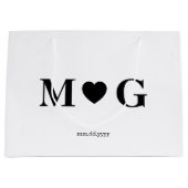 Aangepaste monogramzak voor koppels grote cadeauta groot cadeauzakje (Voorkant)