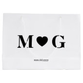 Aangepaste monogramzak voor koppels grote cadeauta groot cadeauzakje (Achterkant)