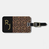 Aangepaste monongrammen van het Leopard Pattern Bagagelabel (Voorkant horizontaal)