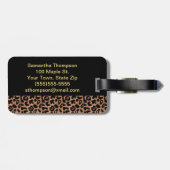Aangepaste monongrammen van het Leopard Pattern Bagagelabel (Achterkant horizontaal)
