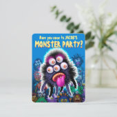Aangepaste Monster Halloween Party-uitnodiging - B (Staand voorkant)