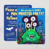 Aangepaste Monster Halloween Party-uitnodiging - B (Voorkant / Achterkant)