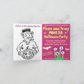 Aangepaste Monster Halloween Party-uitnodiging - B Kaart (Binnen)