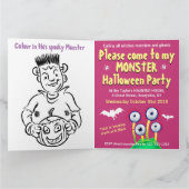 Aangepaste Monster Halloween Party-uitnodiging - B Kaart (Binnen)