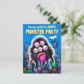 Aangepaste Monster Halloween Party uitnodiging - G (Staand voorkant)