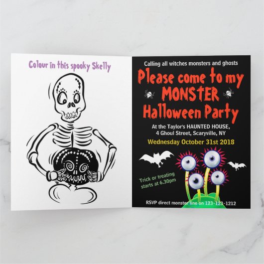 Aangepaste Monster Halloween Party uitnodiging - P (Binnen)