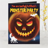 Aangepaste Monster Halloween Party uitnodiging - P (Gele Bloem)