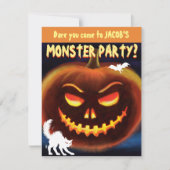 Aangepaste Monster Halloween Party uitnodiging - P (Voorkant)