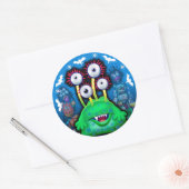 Aangepaste Monster Halloween Sticker. Ronde Sticker (Envelop)