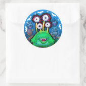 Aangepaste Monster Halloween Sticker. Ronde Sticker (Tas)