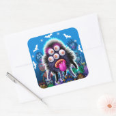 Aangepaste Monster Halloween Sticker. Vierkante Sticker (Envelop)
