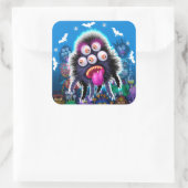 Aangepaste Monster Halloween Sticker. Vierkante Sticker (Tas)