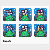 Aangepaste Monster Halloween Sticker. Vierkante Sticker (Vel)