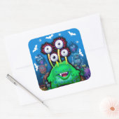 Aangepaste Monster Halloween Sticker. Vierkante Sticker (Envelop)