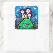 Aangepaste Monster Halloween Sticker. Vierkante Sticker (Tas)