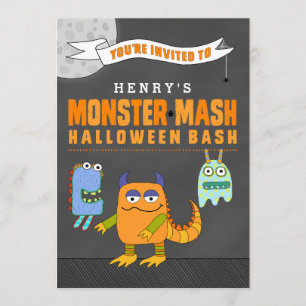 Aangepaste monster Mash Halloween Bash-uitnodiging Kaart