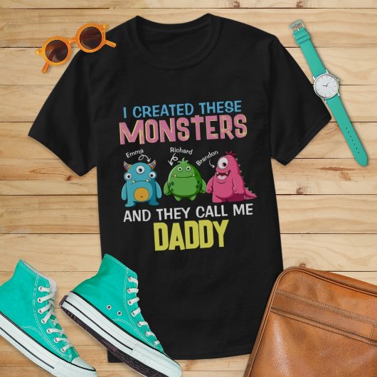 Aangepaste monster noemt papa Papa vader Funny T-shirt