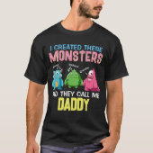 Aangepaste monster noemt papa Papa vader Funny T-shirt (Voorkant)