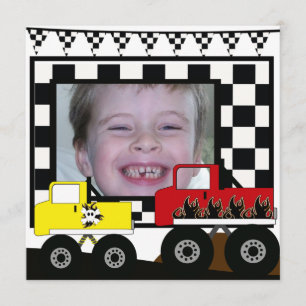 Aangepaste monster Truck Foto Birthday-uitnodiging Kaart