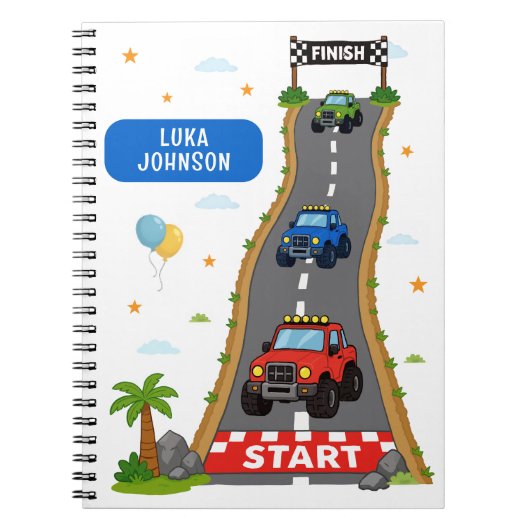 Aangepaste Monster Truck School Notitieboek (Voorkant)