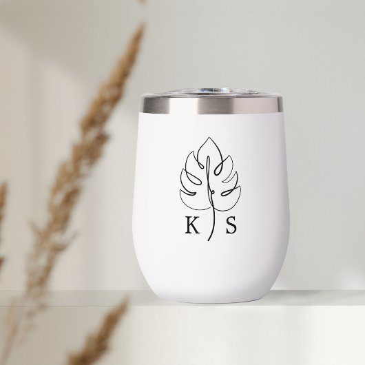 Aangepaste Monstera Monogram Bruiloft Logo