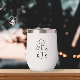 Aangepaste Monstera Monogram Bruiloft Logo