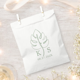 Aangepaste Monstera Monogram Bruiloft Logo Bedankzakje