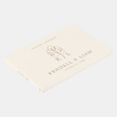 Aangepaste Monstera Monogram Bruiloft Logo Gastenboek (Hoek)