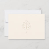Aangepaste Monstera Monogram Bruiloft Logo RSVP Kaartje (Achterkant)