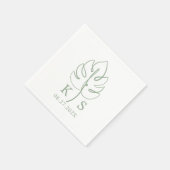 Aangepaste Monstera Monogram Bruiloft Logo Servet (Hoek)