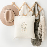 Aangepaste Monstera Monogram Bruiloft Logo Tote Bag<br><div class="desc">Aangepaste Monstera Monogram Bruiloft Logo Canvas tas,  Sla de datum op</div>