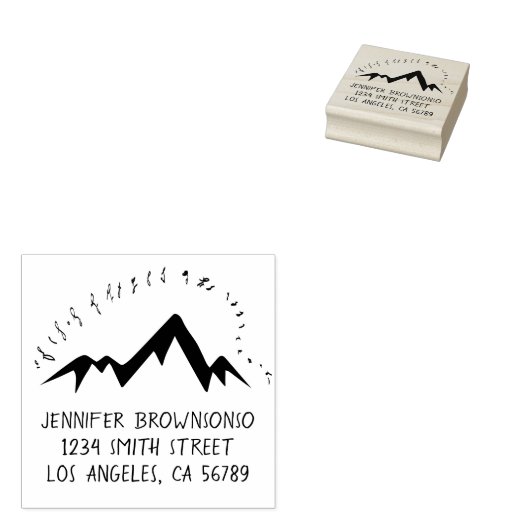 Aangepaste montagenaam rubberstempel (Gestempeld)