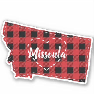 Aangepaste Montana Home State Buffel Plaid Kerstmi Sticker