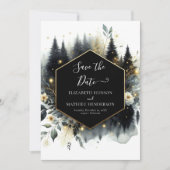 Aangepaste mooie betoverde bos bruiloft save the date (Voorkant)