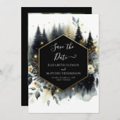 Aangepaste mooie betoverde bos bruiloft save the date (Voorkant / Achterkant)