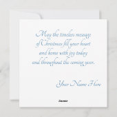 Aangepaste mooie blauwe kerst ornament feestdagenkaart (Achterkant)