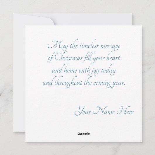 Aangepaste mooie blauwe winterherten haas boom scè feestdagenkaart (Achterkant)