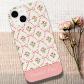 Aangepaste mooie bloemen Roze achtergrond modern iPhone Hoesje