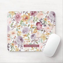 Aangepaste mooie bloemen Waterverf patroon roze