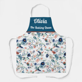 Aangepaste mooie bloemen waterverf patroon schort