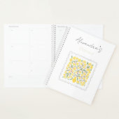 Aangepaste mooie bloemrijke prachtige script Geel Planner (Display)