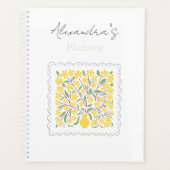 Aangepaste mooie bloemrijke prachtige script Geel Planner (Voorkant)